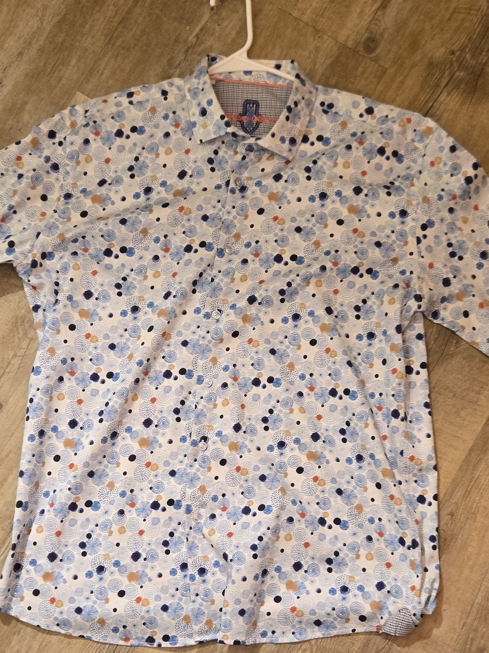 Men's Light Blue Patterned Short-Sleeve Shirt Luciano Visconti
